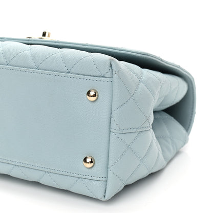 Chanel Caviar Quilted Small Coco Handle Flap Light Blue 10 of 13