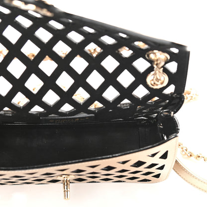 Chanel Metallic Lambskin Small Sea Through Flap Gold Black 6 of 11