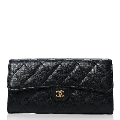 Chanel Caviar Quilted Long Flap Wallet Black 1 of 9