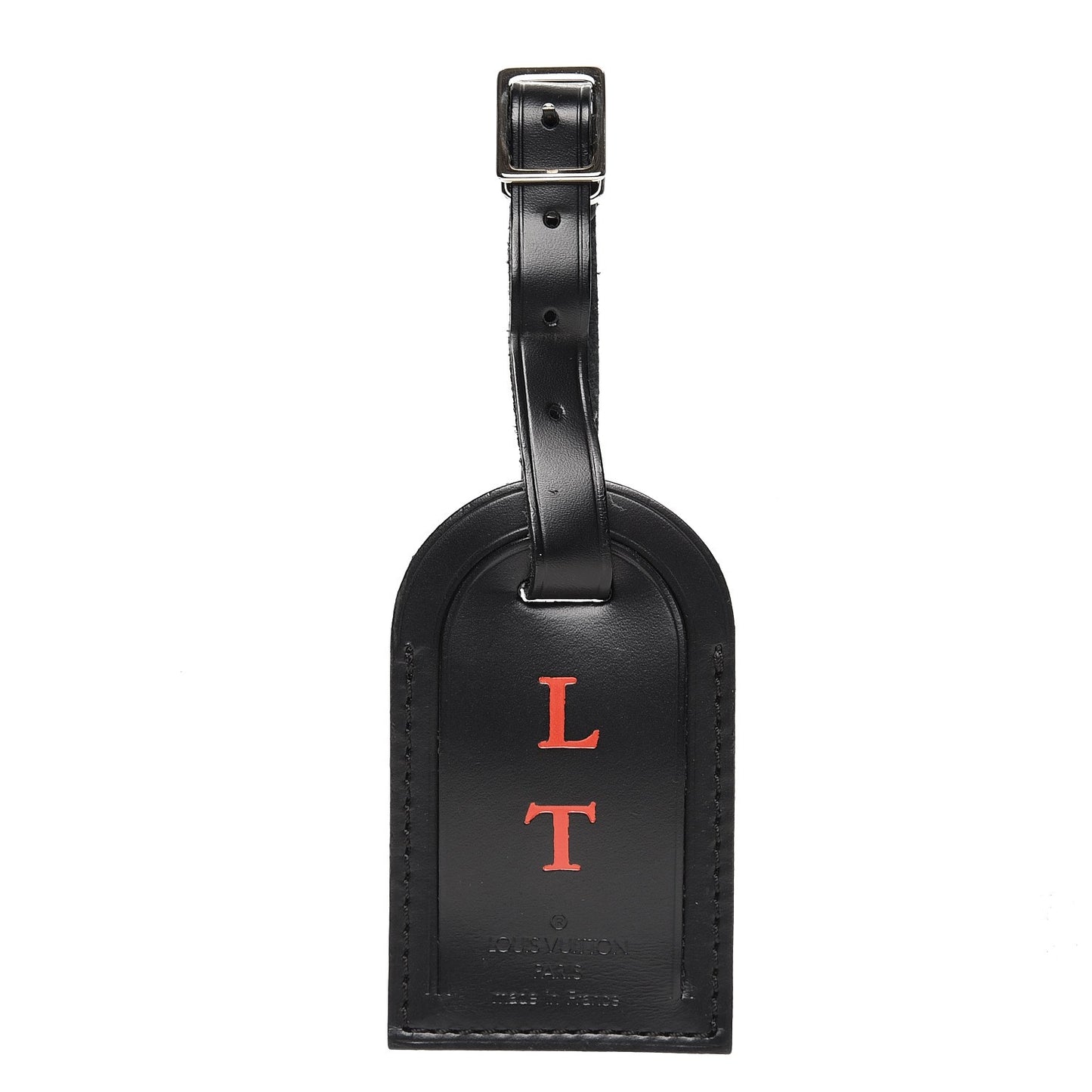 Calfskin Black Luggage Tag Black