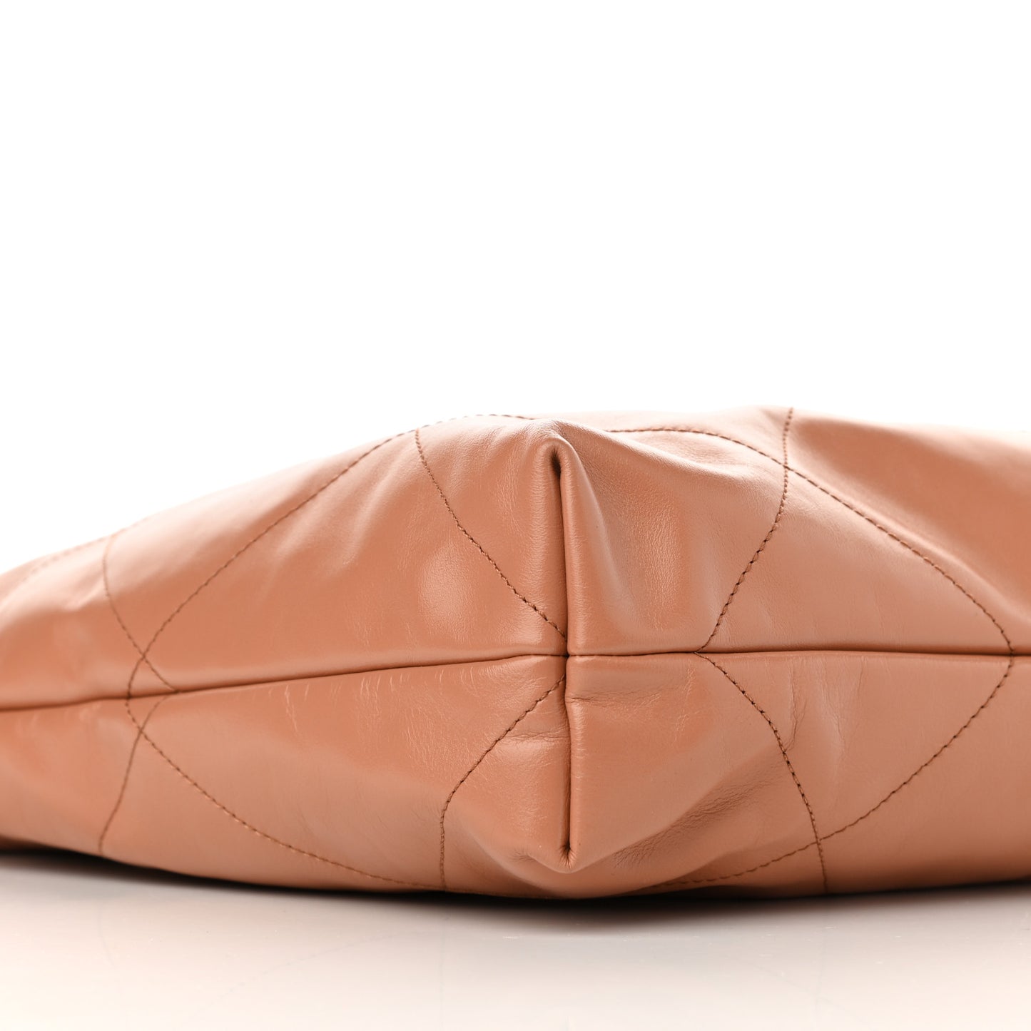 Shiny Calfskin Quilted Chanel 22 Camel