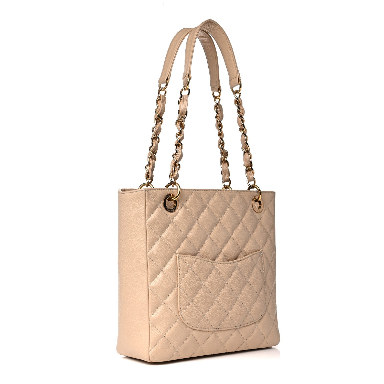 Chanel Caviar Quilted Petit Shopping Tote PST Beige Clair 2 of 22