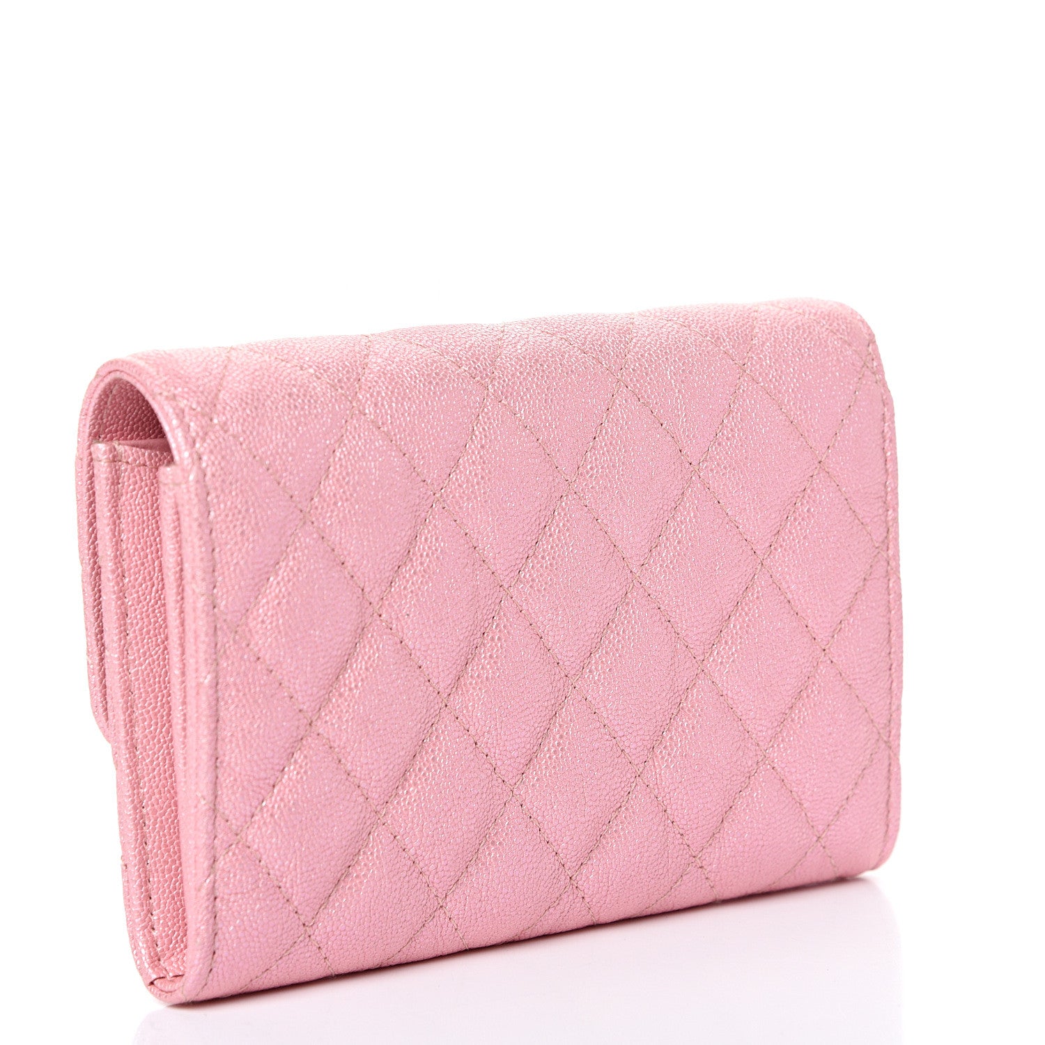 Chanel Iridescent Caviar Quilted Medium Flap Wallet Rose Pink 2 of 8