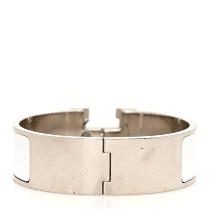 Hermes Enamel Wide Clic Clac H Bracelet GM White 3 of 5