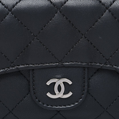 Chanel Lambskin Quilted Zip Card Holder Black 10 of 10