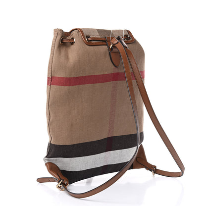 Burberry Overdyed Canvas Mega Check Medium Chiltern Backpack Tan 3 of 8