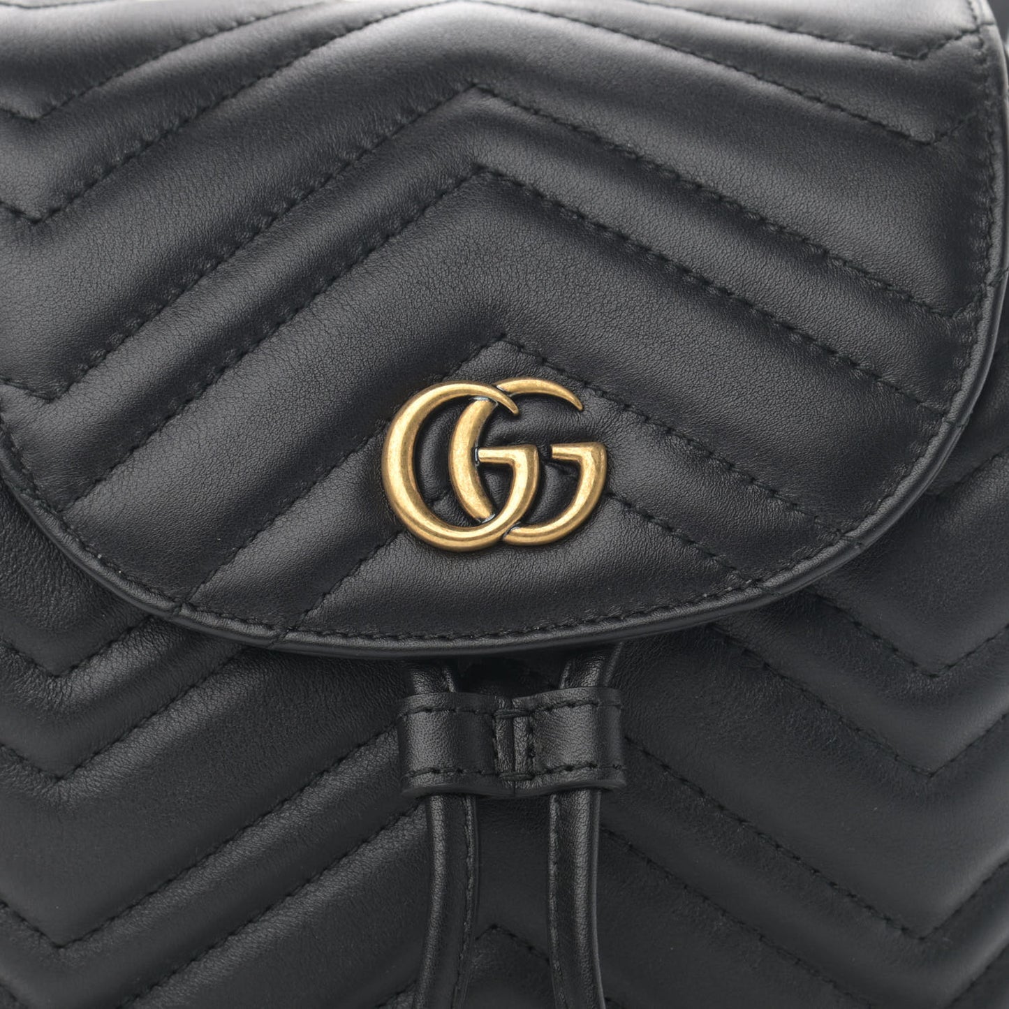 Calfskin Matelasse GG Marmont Flap Backpack Black