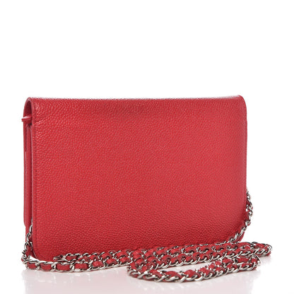 Chanel Caviar Timeless CC Wallet On Chain WOC Red 3 of 14