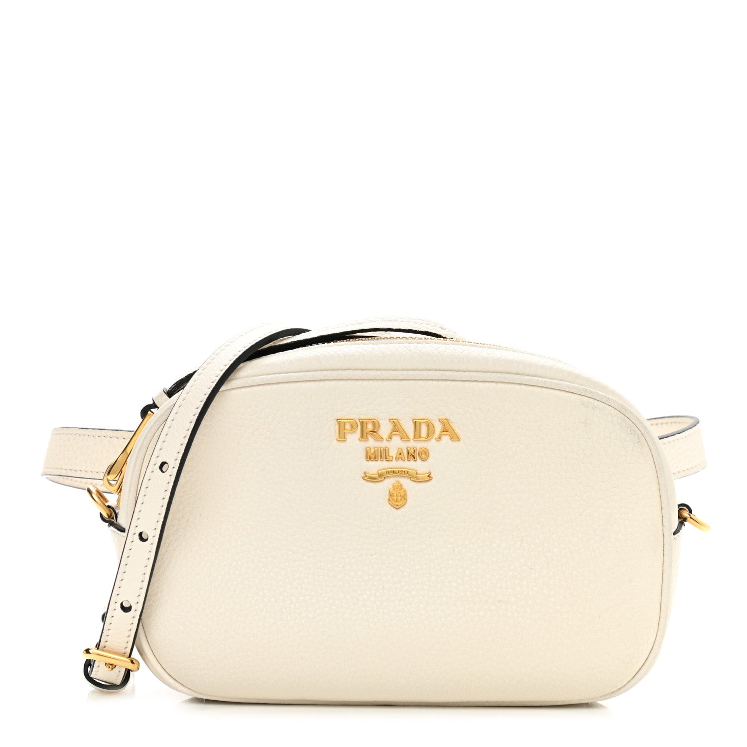 Prada Vitello Phenix Logo Belt Bag Bianco 1 of 8