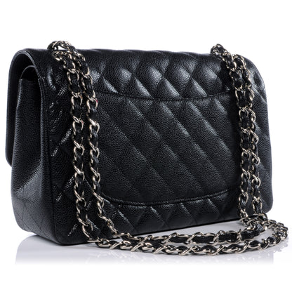 Chanel Caviar Quilted Jumbo Double Flap Black 3 of 10