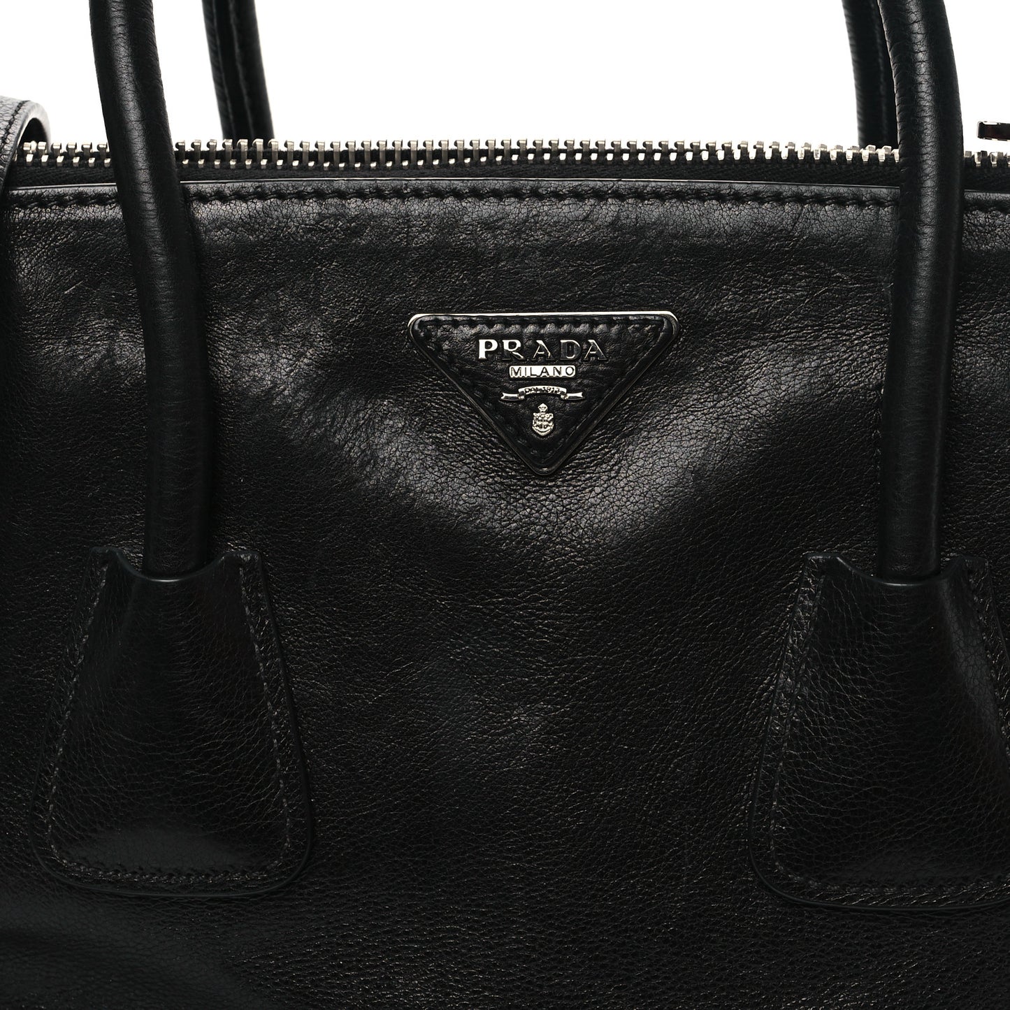 Glace Calf Twin Pocket Tote Black
