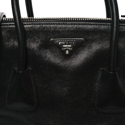 Prada Glace Calf Twin Pocket Tote Black 8 of 12