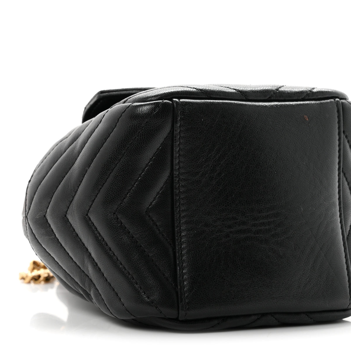 Saint Laurent Lambskin Matelasse Monogram Joe Nano Bucket Bag Black 9 of 10