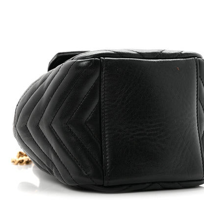 Saint Laurent Lambskin Matelasse Monogram Joe Nano Bucket Bag Black 9 of 10