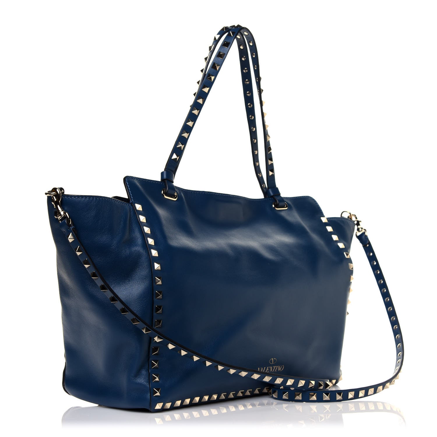 Valentino Garavani Vitello Medium Rockstud Tote Peacock 3 of 18