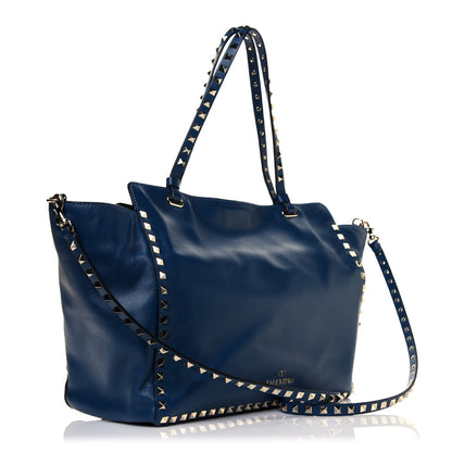 Valentino Garavani Vitello Medium Rockstud Tote Peacock 3 of 18
