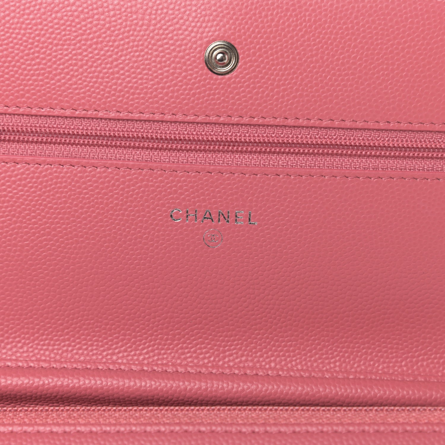 Chanel Caviar Chevron Quilted Wallet On Chain WOC Pink 6 of 13