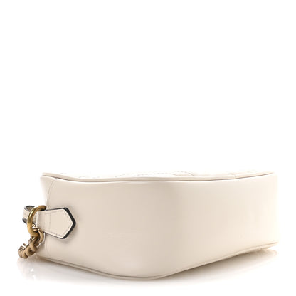 Gucci Calfskin Matelasse Small GG Marmont Chain Shoulder Bag White 4 of 10