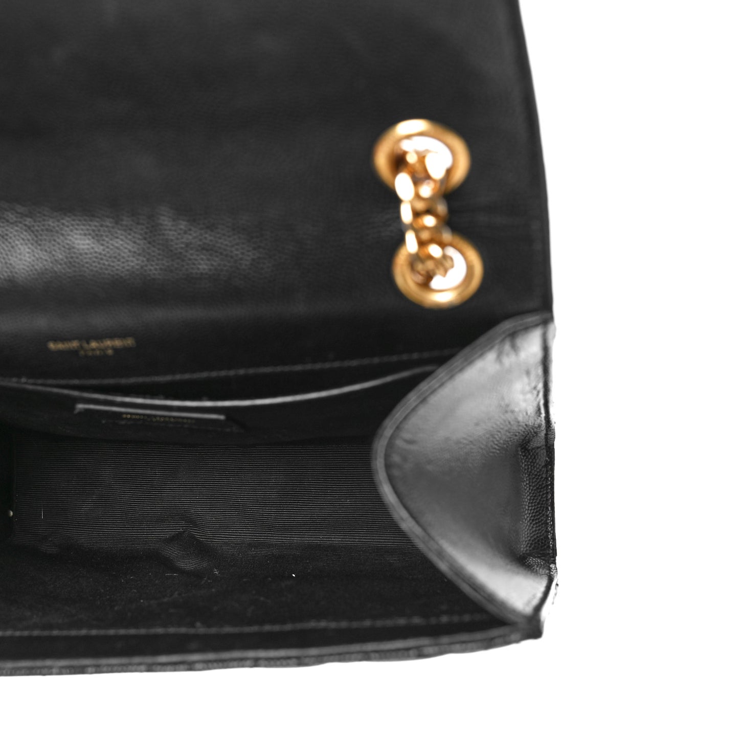 Grain De Poudre Textured Mixed Matelasse Triquilt Medium Monogram Satchel Black