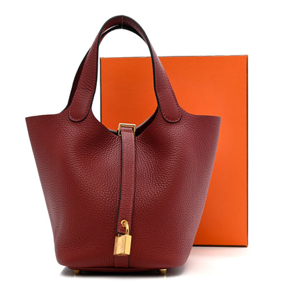 Hermes Taurillon Clemence Picotin Lock 18 PM Rouge H 11 of 11