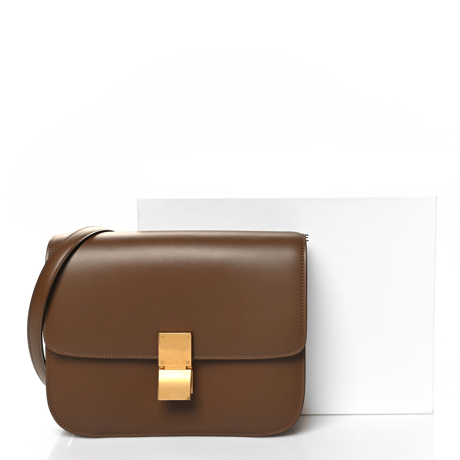 Celine Box Calfskin Medium Classic Box Flap Bag Camel 13 of 13