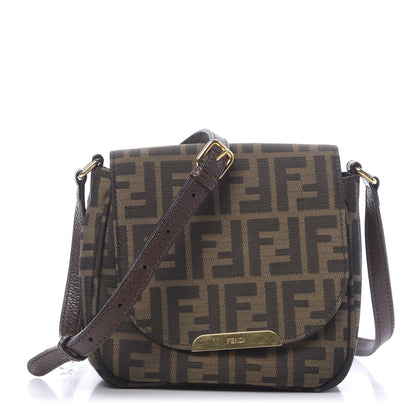 Fendi Zucca Vitello Artic Mini Messenger Bag Tobacco Castagna 1 of 13