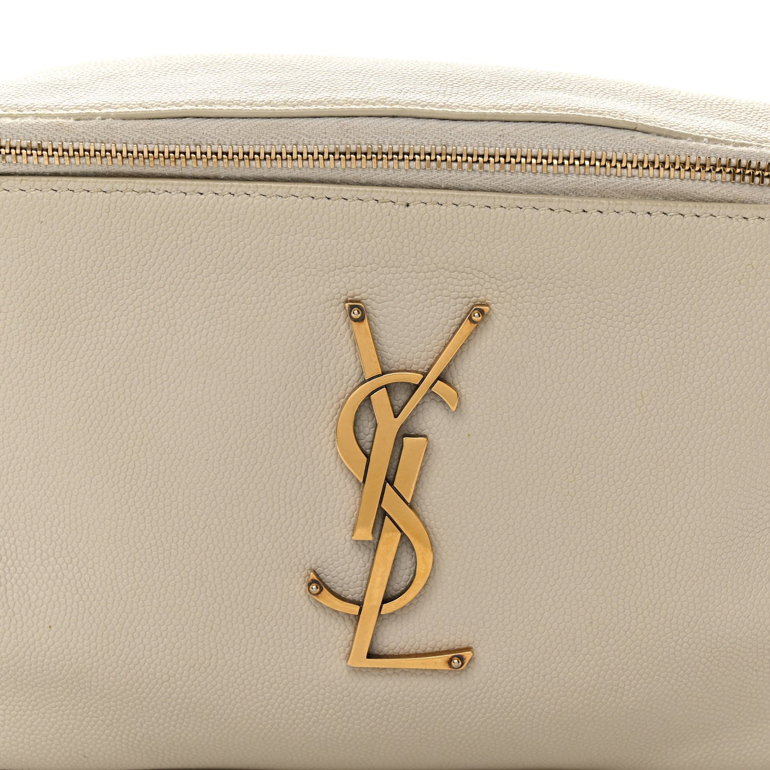 Saint Laurent Grain De Poudre Monogram Belt Bag Blanc Vintage 7 of 9