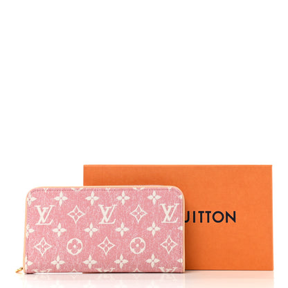 Louis Vuitton Denim Monogram Jacquard Zippy Wallet Pink 7 of 7