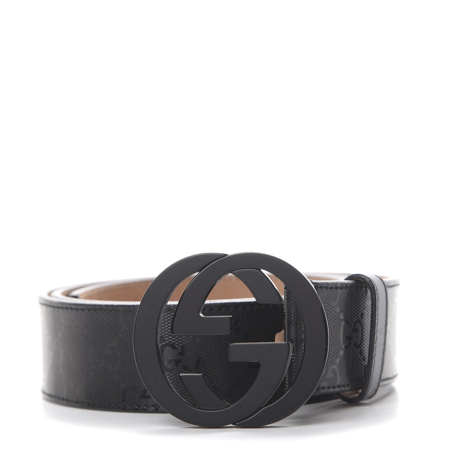 Gucci Imprime Monogram Interlocking G Belt 95 38 Black 1 of 7