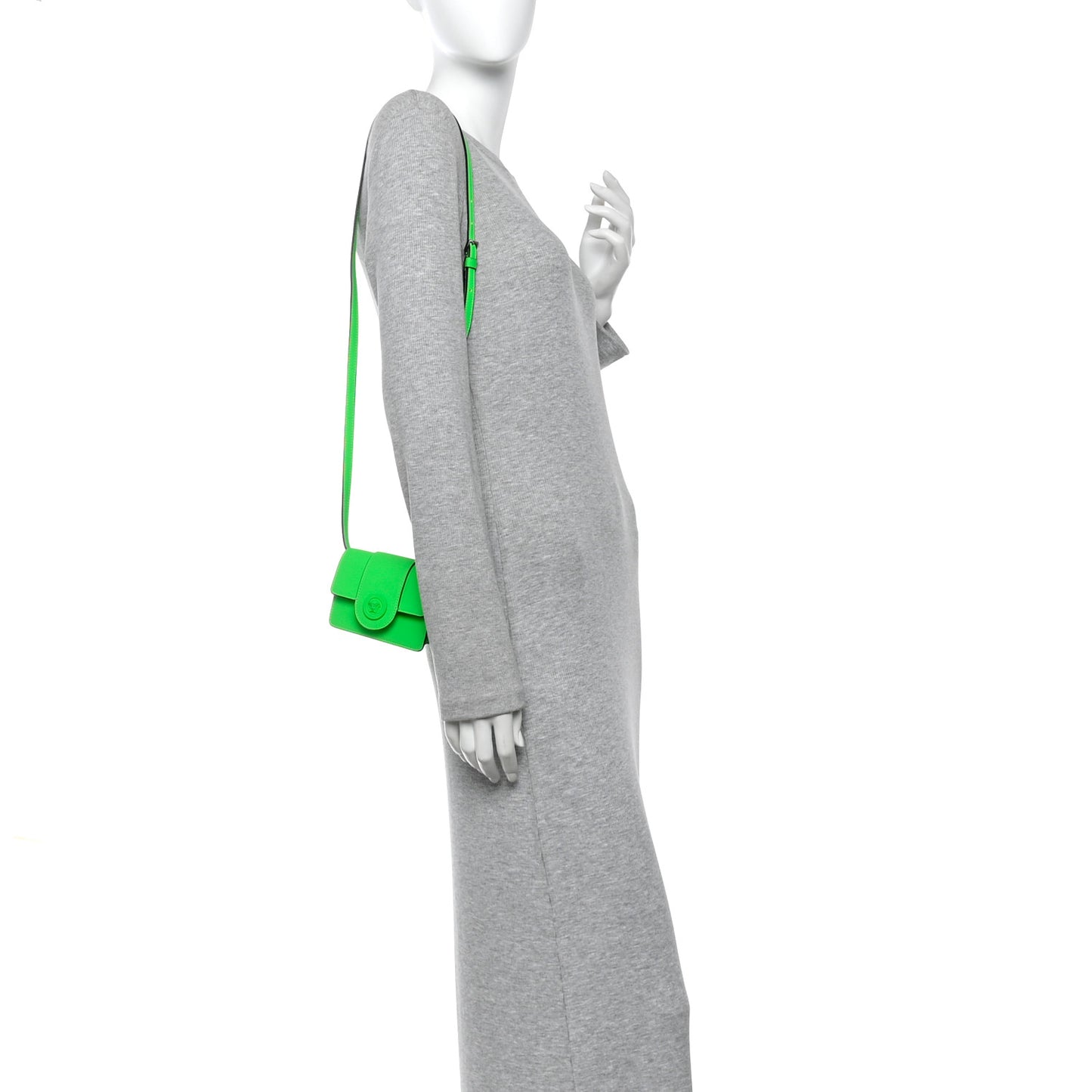 Calfskin Rubber Medusa Shoulder Bag Lime