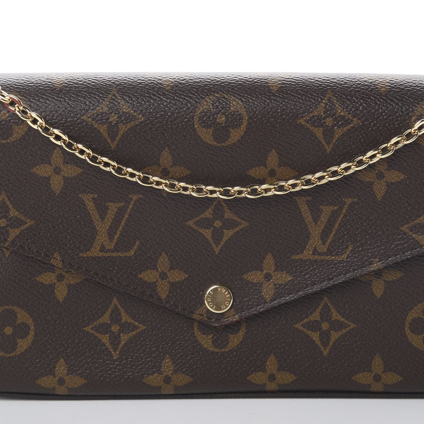 Monogram Pochette Felicie Chain Wallet Fuchsia