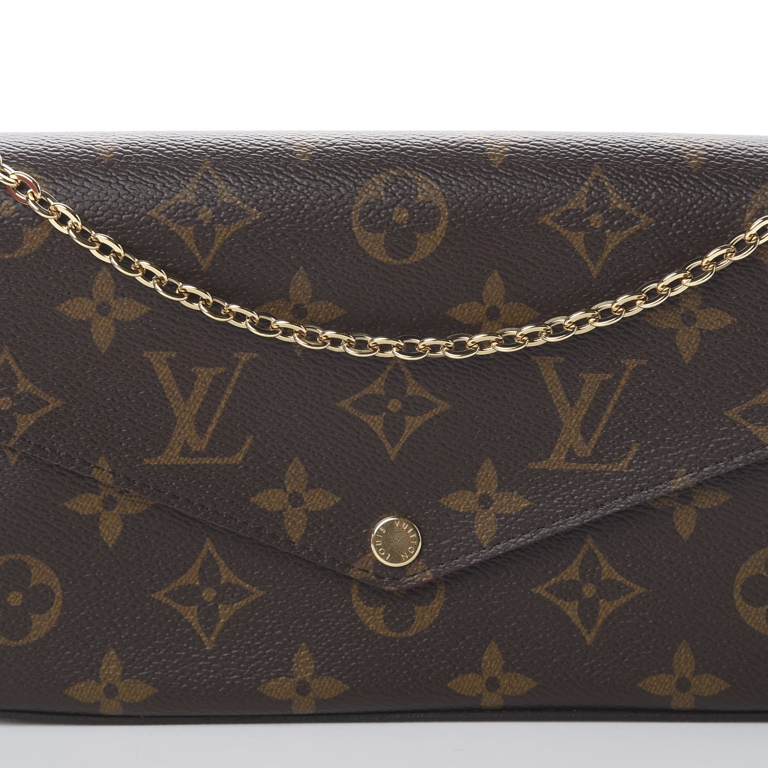 Louis Vuitton Monogram Pochette Felicie Chain Wallet Fuchsia 9 of 9