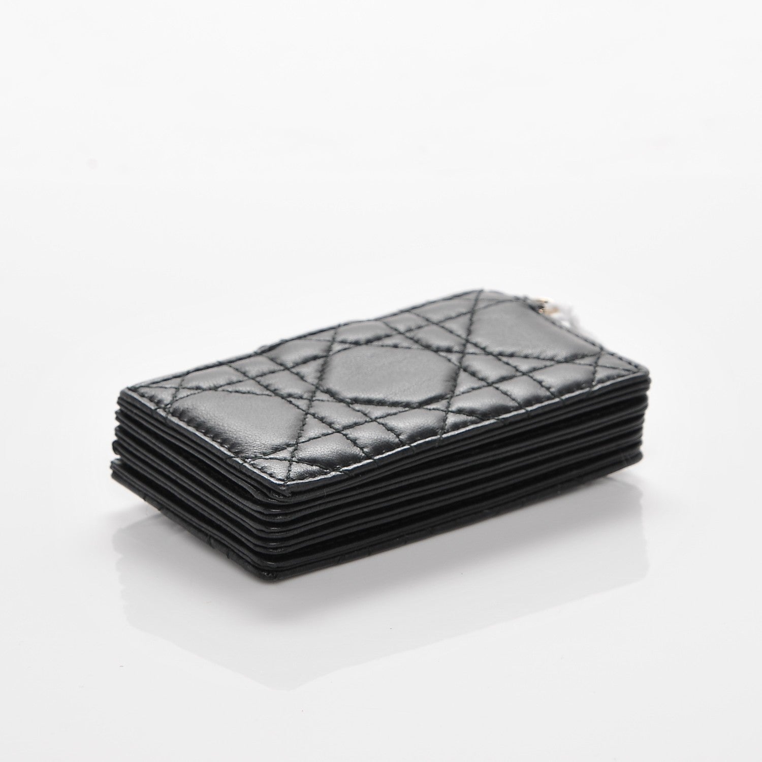 Christian Dior Lambskin Cannage Lady Dior 5-Gusset Card Holder Black 4 of 6