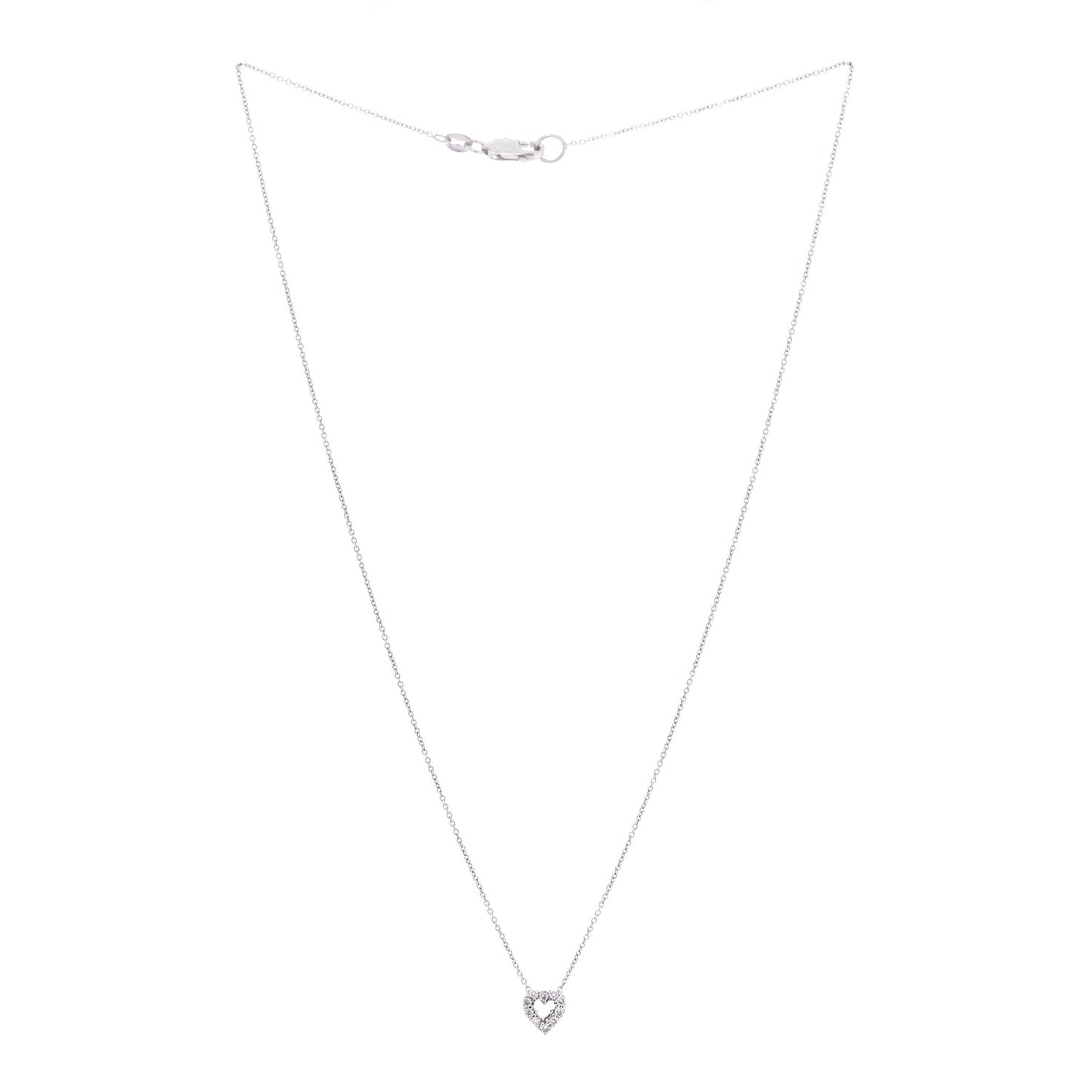 18K White Gold Diamond Tiny Treasures Heart Pendant Necklace