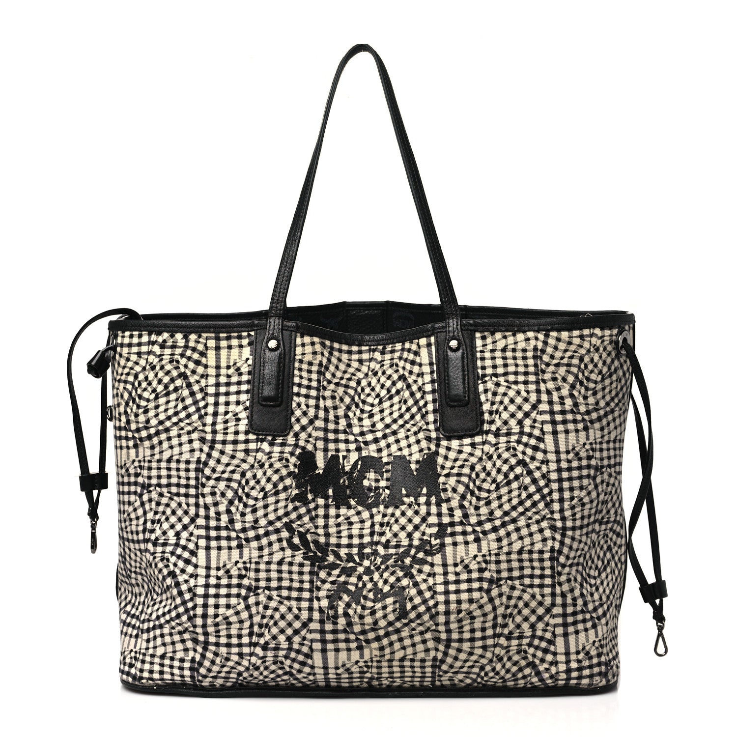 MCM Visetos Large Liz Reversible Shopper Tote Black 2 of 16