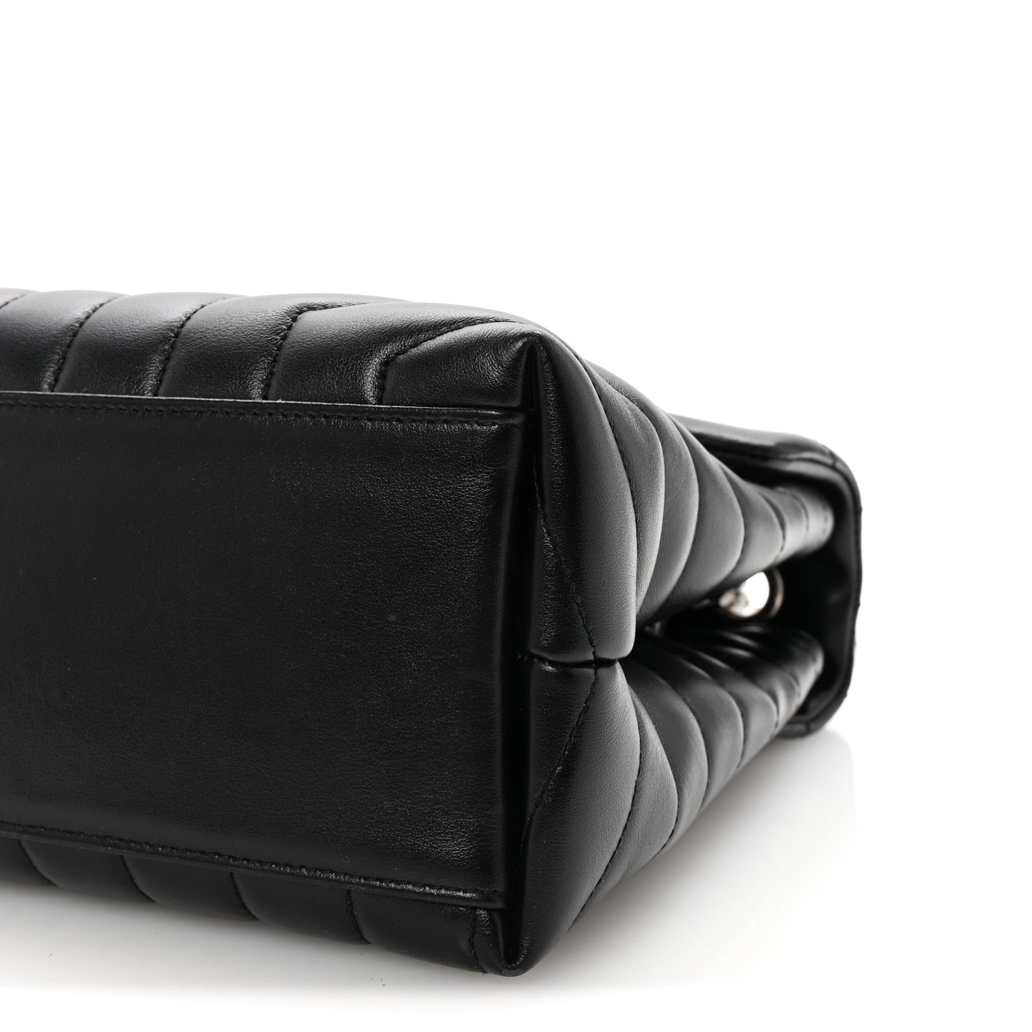Calfskin Y Quilted Monogram Medium Loulou Chain Satchel Black