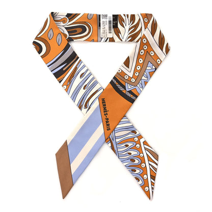 Hermes Silk Le Jardin de la Maharani Twilly Caramel Beige Ciel 1 of 4