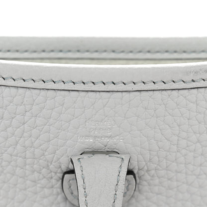 Hermes Taurillon Clemence Amazone Evelyne TPM Bleu Pale Etain 6 of 11