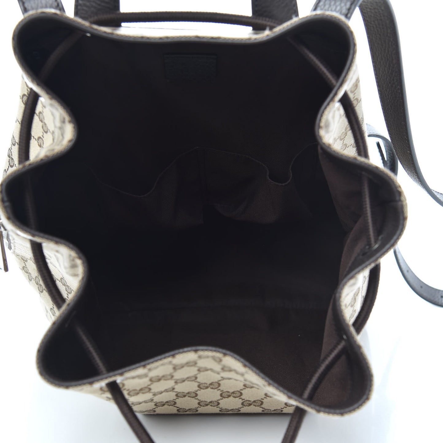Monogram Dollar Calfskin O Drawstring Backpack Beige Ebony Testa di Moro Dark Chocolate