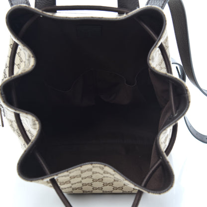 Gucci Monogram Dollar Calfskin O Drawstring Backpack Beige Ebony Testa di Moro Dark Chocolate 4 of 8