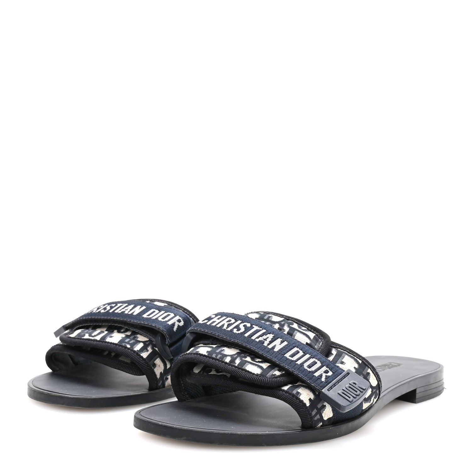 Christian Dior Nylon Oblique Dio(r)evolution Slide Sandals 40 Deep Blue 4 of 9