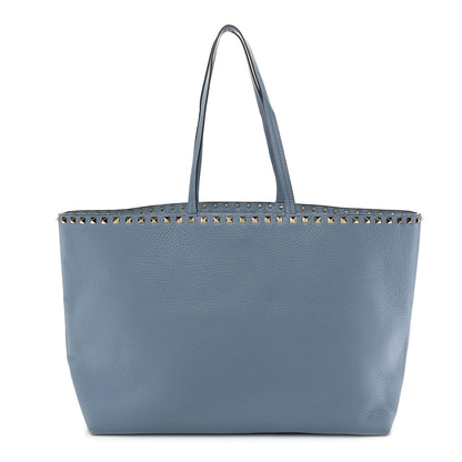 Valentino Garavani Grained Calfskin Rockstud Shoulder Tote Niagara 1 of 9