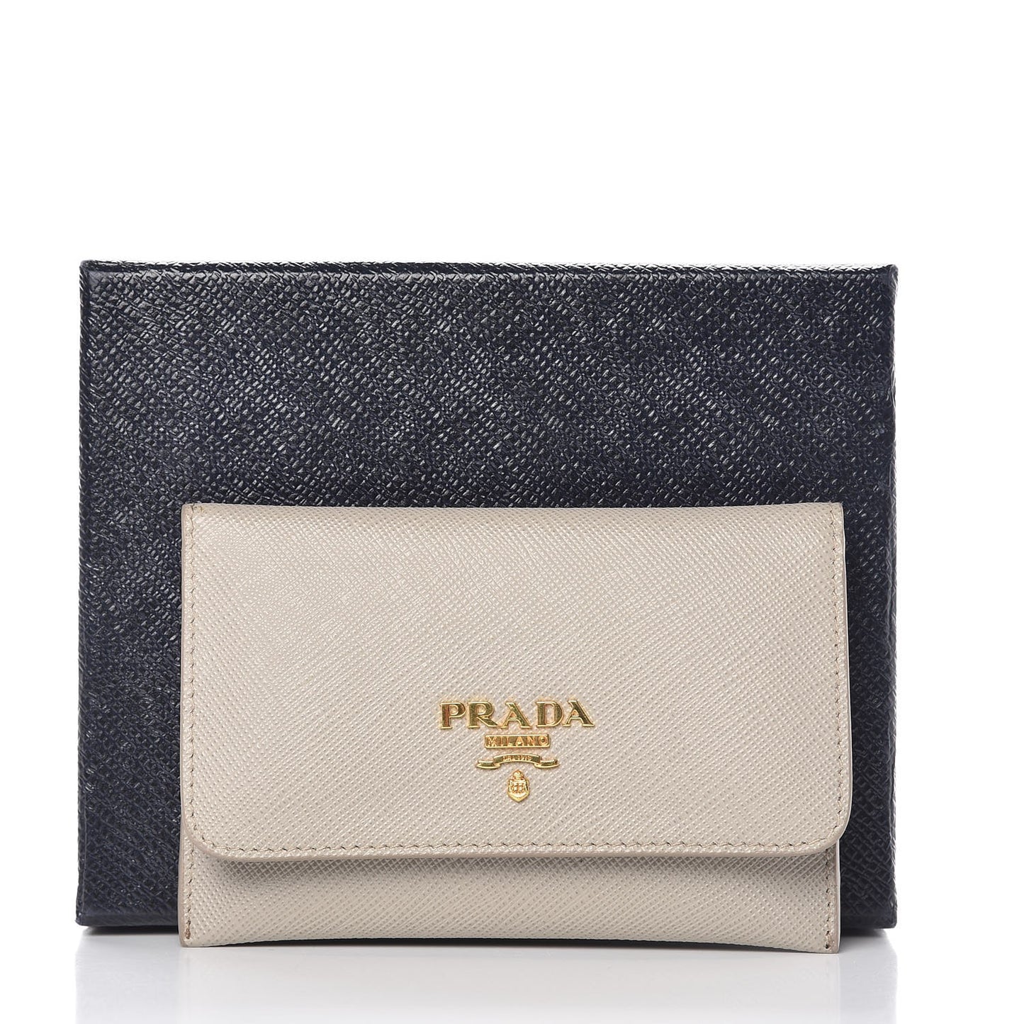 Saffiano Metal Flap Card Holder Pomice