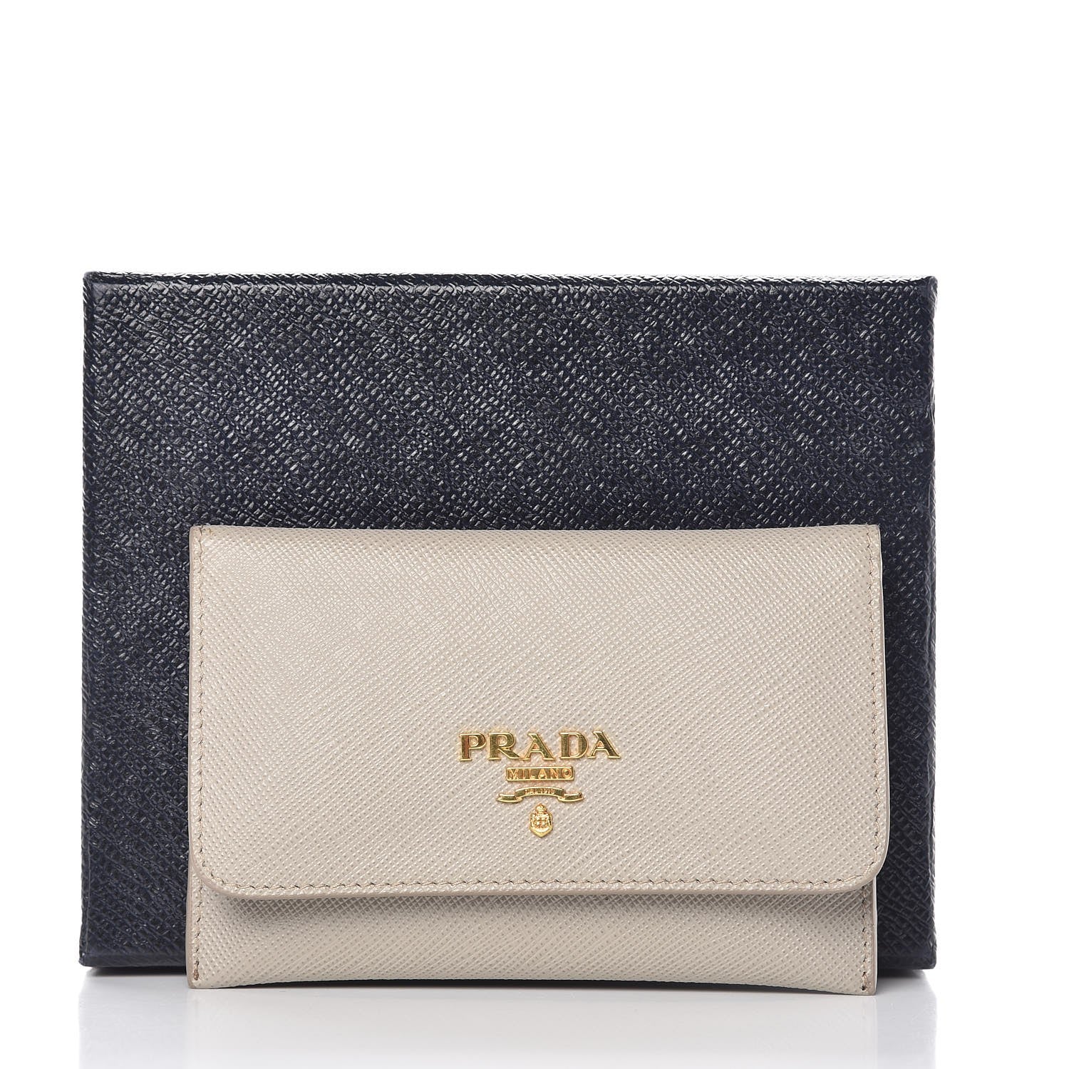 Prada Saffiano Metal Flap Card Holder Pomice 10 of 10