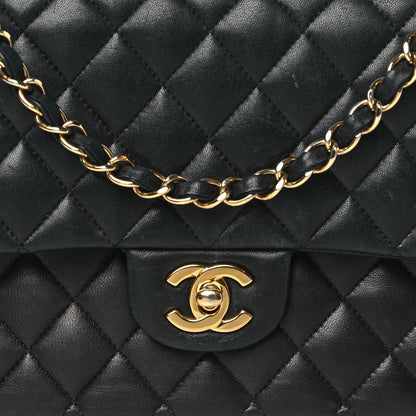 Chanel Lambskin Quilted Medium Double Flap Black 8 of 14