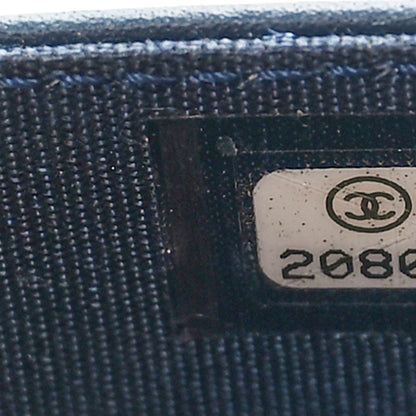 Chanel Glazed Calfskin Quilted Coco Boy Wallet On Chain WOC Blue 7 of 10