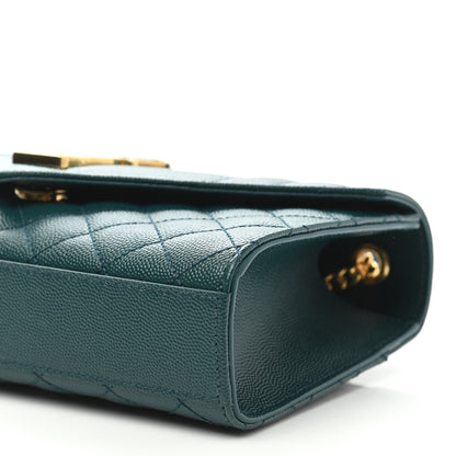 Saint Laurent Grain De Poudre Textured Mixed Matelasse Triquilt Small Monogram Satchel Sea Turquoise 6 of 11