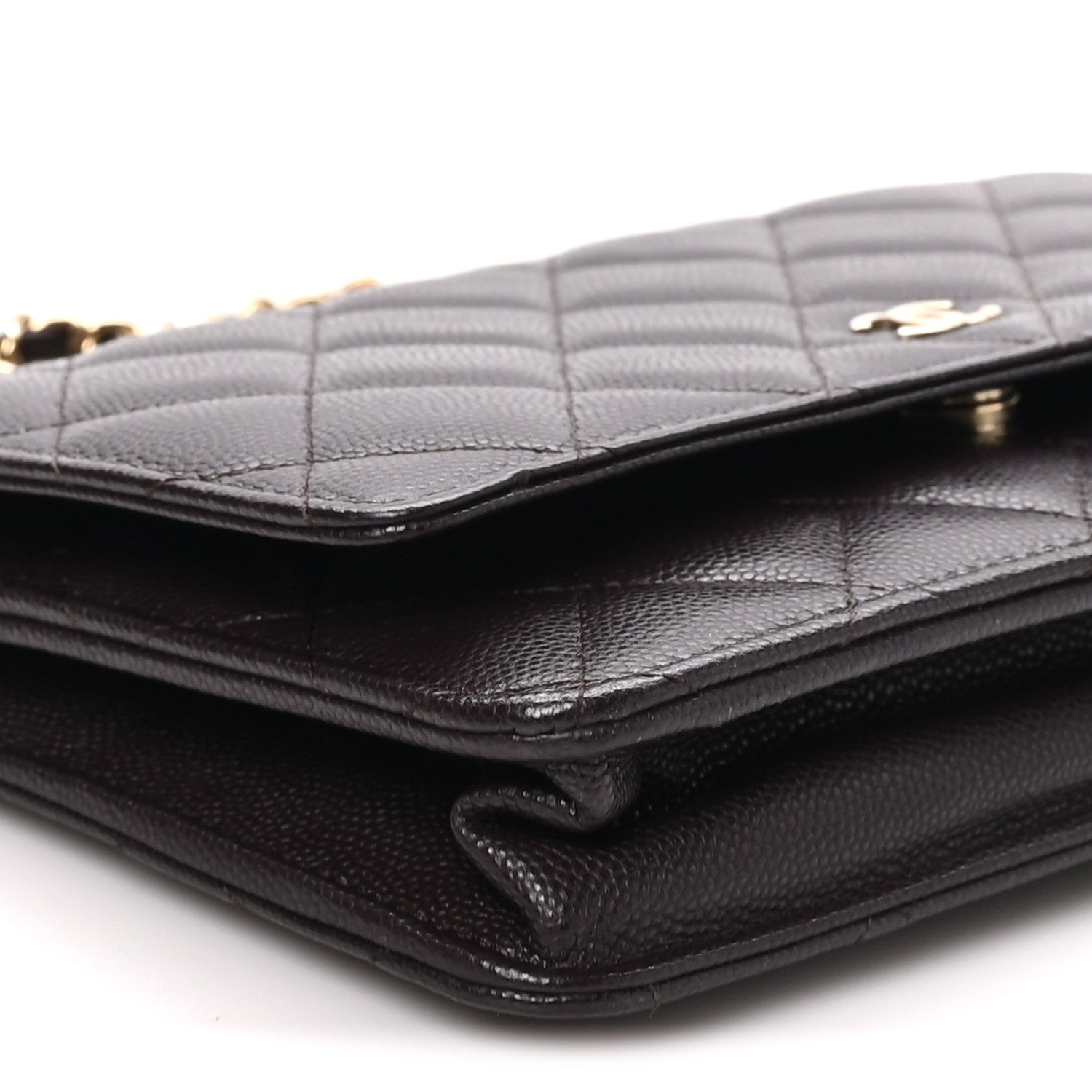 Chanel Caviar Quilted Wallet on Chain WOC Dark Brown 8 of 9