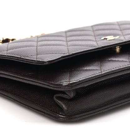 Chanel Caviar Quilted Wallet on Chain WOC Dark Brown 8 of 9