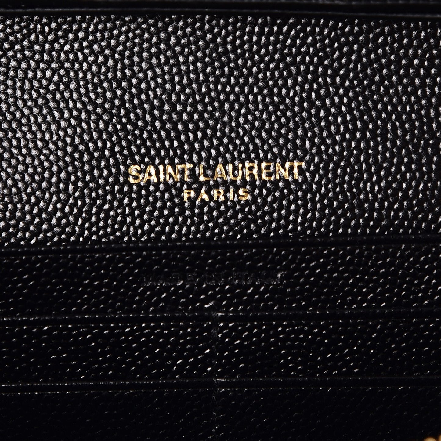 Grain De Poudre Matelasse Chevron Monogram Chain Wallet Black